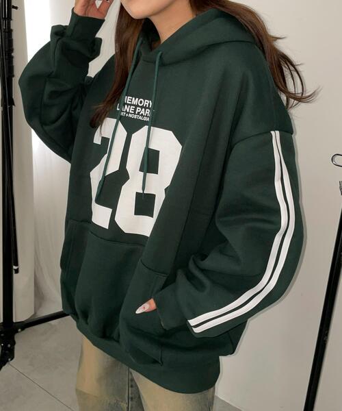 WEGO(ウィゴー)の「WEGO/サイドラインナンバリングパーカー(パーカー・レディース・ブラック/ワイン/グリーン・FREE)」の10枚目の写真