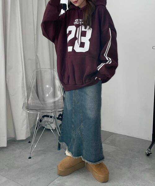 WEGO(ウィゴー)の「WEGO/サイドラインナンバリングパーカー(パーカー・レディース・ブラック/ワイン/グリーン・FREE)」の15枚目の写真