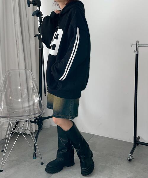 WEGO(ウィゴー)の「WEGO/サイドラインナンバリングパーカー(パーカー・レディース・ブラック/ワイン/グリーン・FREE)」の9枚目の写真