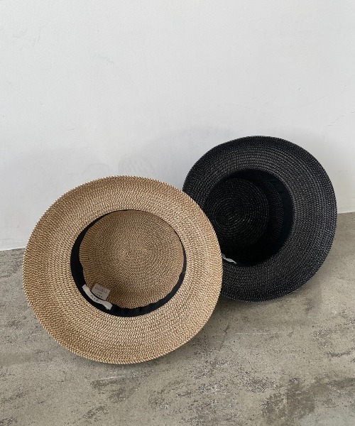 AIC.(エーアイシー)の「ペーパーカサブランカハット/折り畳み可能/サイズ調節可能(ハット・レディース・その他1/ブラック・FREE)」の6枚目の写真