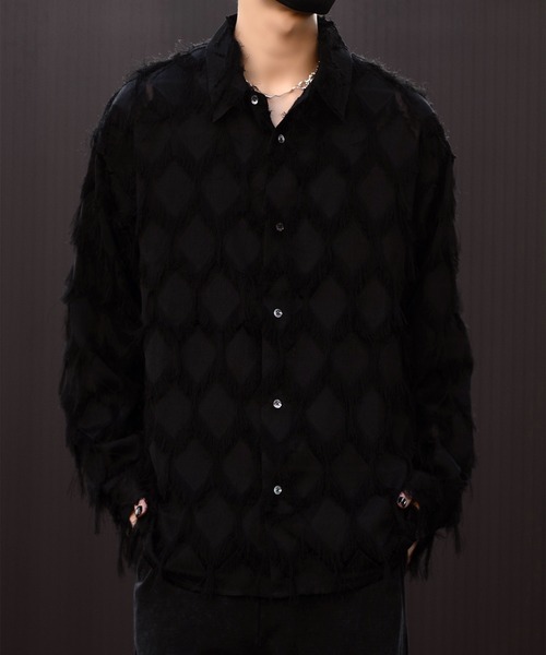 CLEL】Fringe Design Jacquard Shirt/フリンジデザイン ジャカード