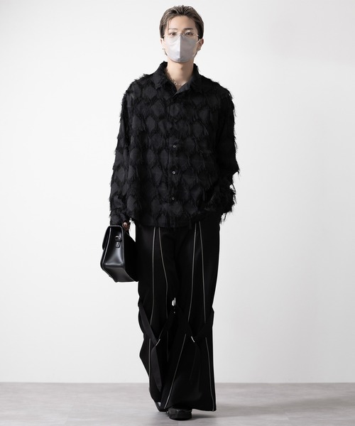 CLEL】Fringe Design Jacquard Shirt/フリンジデザイン ジャカード