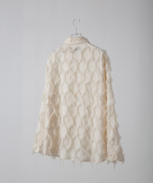 CLEL(クレイル)の「【CLEL】Fringe Design Jacquard Shirt/フリンジデザイン ジャカードシャツ(シャツ/ブラウス・メンズ・アイボリー/ブラック・L/M/S/XS)」の17枚目の写真