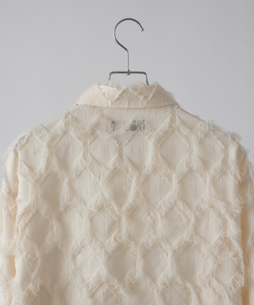 CLEL(クレイル)の「【CLEL】Fringe Design Jacquard Shirt/フリンジデザイン ジャカードシャツ(シャツ/ブラウス・メンズ・アイボリー/ブラック・L/M/S/XS)」の19枚目の写真