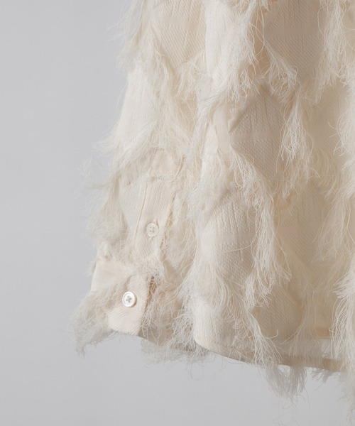 CLEL(クレイル)の「【CLEL】Fringe Design Jacquard Shirt/フリンジデザイン ジャカードシャツ(シャツ/ブラウス・メンズ・アイボリー/ブラック・L/M/S/XS)」の20枚目の写真
