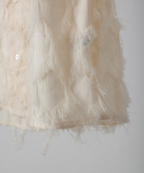 CLEL(クレイル)の「【CLEL】Fringe Design Jacquard Shirt/フリンジデザイン ジャカードシャツ(シャツ/ブラウス・メンズ・アイボリー/ブラック・L/M/S/XS)」の21枚目の写真