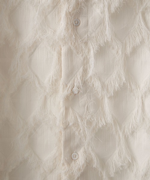 CLEL(クレイル)の「【CLEL】Fringe Design Jacquard Shirt/フリンジデザイン ジャカードシャツ(シャツ/ブラウス・メンズ・アイボリー/ブラック・L/M/S/XS)」の22枚目の写真