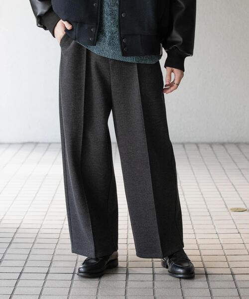 SENSE OF PLACE by URBAN RESEARCH（センスオブプレイスバイアーバンリサーチ）の「メルトンライクワイドパンツ（その他パンツ・メンズ・チャコールグレー/ブラウン・MEDIUM/LARGE）」の2枚目の写真