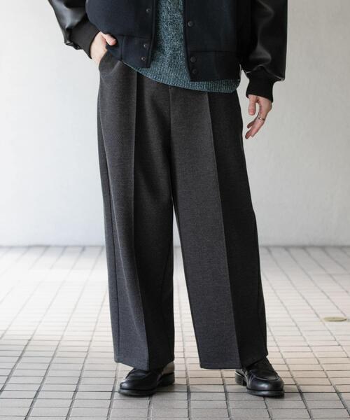 SENSE OF PLACE by URBAN RESEARCH（センスオブプレイスバイアーバンリサーチ）の「メルトンライクワイドパンツ（その他パンツ・メンズ・チャコールグレー/ブラウン・MEDIUM/LARGE）」の3枚目の写真