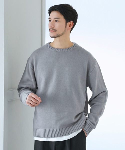 SPU(スプ)の「アクリル5Gウォッシャブル長袖ニット(ニット/セーター・メンズ・ブラウン/ライトグレー/ブラック/アイボリー/グレー/ブルーグレー/チャコール・M/XL/L)」の4枚目の写真