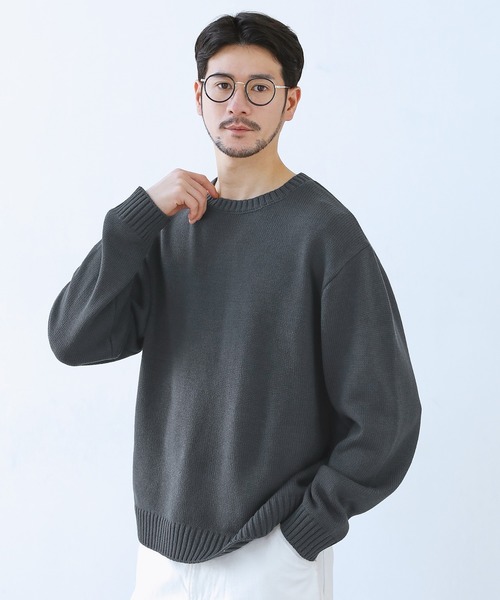 SPU(スプ)の「アクリル5Gウォッシャブル長袖ニット(ニット/セーター・メンズ・ブラウン/ライトグレー/ブラック/アイボリー/グレー/ブルーグレー/チャコール・M/XL/L)」の6枚目の写真