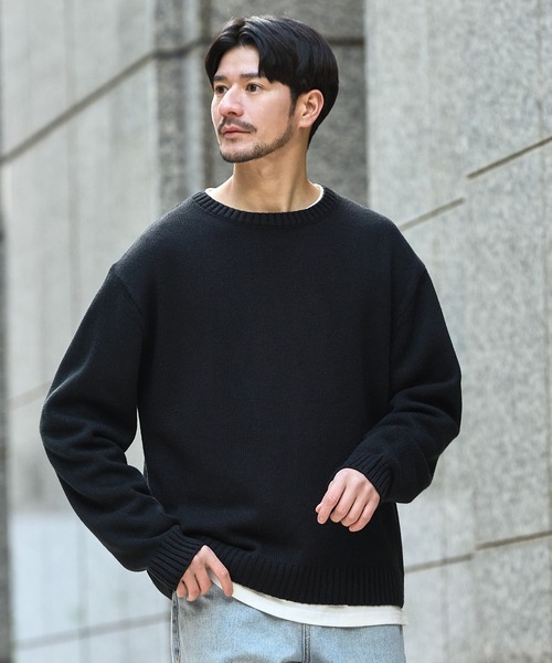 SPU(スプ)の「アクリル5Gウォッシャブル長袖ニット(ニット/セーター・メンズ・ブラウン/ライトグレー/ブラック/アイボリー/グレー/ブルーグレー/チャコール・M/XL/L)」の2枚目の写真