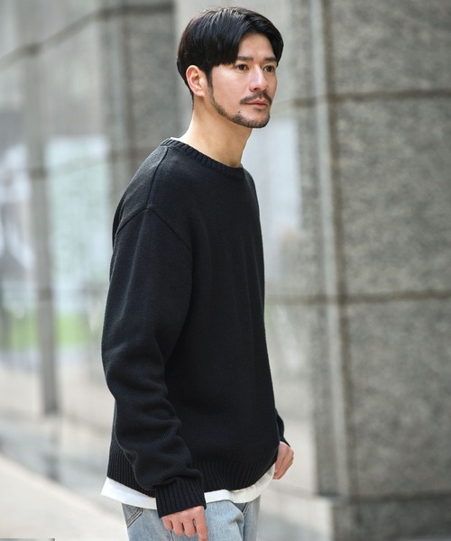 SPU(スプ)の「アクリル5Gウォッシャブル長袖ニット(ニット/セーター・メンズ・ブラウン/ライトグレー/ブラック/アイボリー/グレー/ブルーグレー/チャコール・M/XL/L)」の14枚目の写真