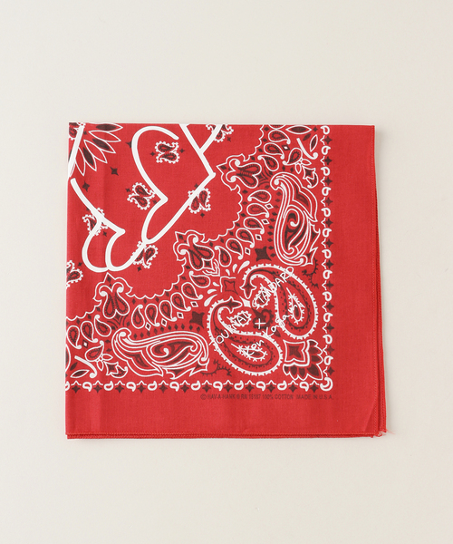 JOURNAL STANDARD（ジャーナルスタンダード）の「【カガミケン×JOURNAL STANDARD】プリントバンダナ（バンダナ/スカーフ・レディース・ピンク/ホワイト/イエロー/ワイン・FREE）」の4枚目の写真