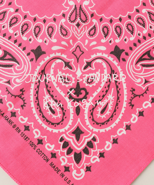JOURNAL STANDARD（ジャーナルスタンダード）の「【カガミケン×JOURNAL STANDARD】プリントバンダナ（バンダナ/スカーフ・レディース・ピンク/ホワイト/イエロー/ワイン・FREE）」の7枚目の写真