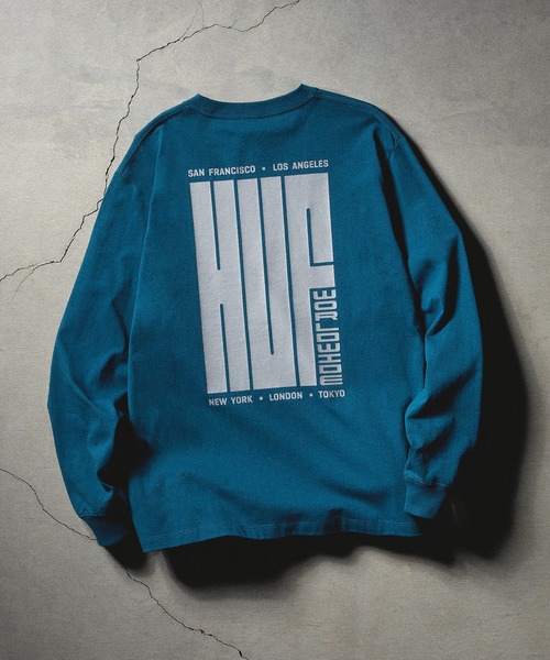 HUF(ハフ)の「BIG BLOCK LS TEE(Tシャツ/カットソー・メンズ・ブラック/ホワイト/ブルー系その他/アッシュグレー・LARGE/MEDIUM/SMALL/X-SMALL/XX-LARGE/X-LARGE)」の4枚目の写真