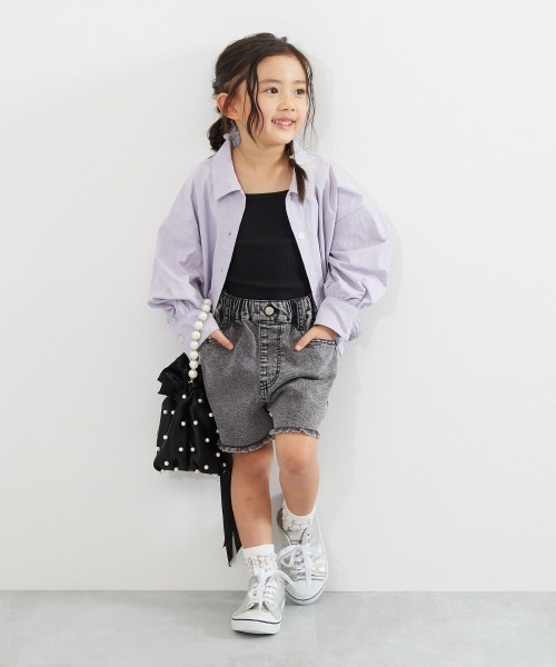 【d.i.a.】デニムショートパンツ フリンジ付き/GAL セール】楽デニム ケミカルウォッシュ 裾フリンジ ショート