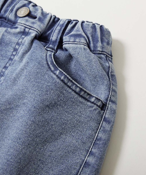 devirock(デビロック)の「ストレッチデニム ケミカルウォッシュ 裾フリンジ ショートパンツ(デニムパンツ・キッズ・ブラック系1/ネイビー系1/ブルー系1/オフホワイト・100cm/110cm/120cm/130cm/140cm/150cm/160cm)」の13枚目の写真