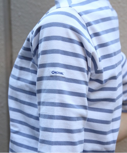 ORCIVAL（オーシバル）の「ORCIVAL/オーシバル　ボートネックハーフスリーブプルオーバー　ボーダー　BOATNECK HALFSLEEVE PULLOVER BORDER　OR-C0136 BFJ（Tシャツ/カットソー・レディース・ラベンダー/チャコールグレー/グリーン/ピンク・2/1）」の7枚目の写真