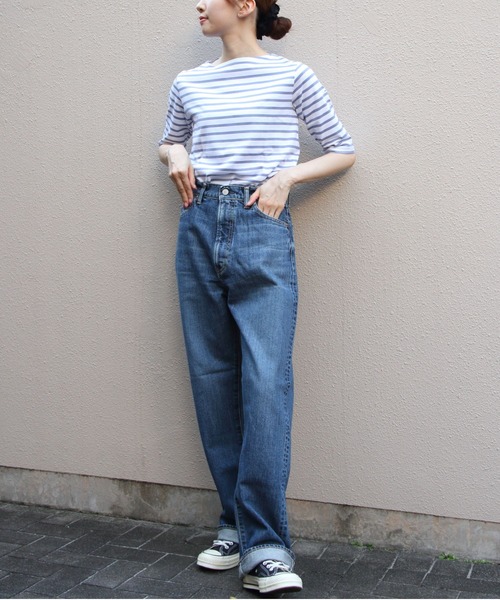 ORCIVAL（オーシバル）の「ORCIVAL/オーシバル　ボートネックハーフスリーブプルオーバー　ボーダー　BOATNECK HALFSLEEVE PULLOVER BORDER　OR-C0136 BFJ（Tシャツ/カットソー・レディース・ラベンダー/チャコールグレー/グリーン/ピンク・2/1）」の10枚目の写真