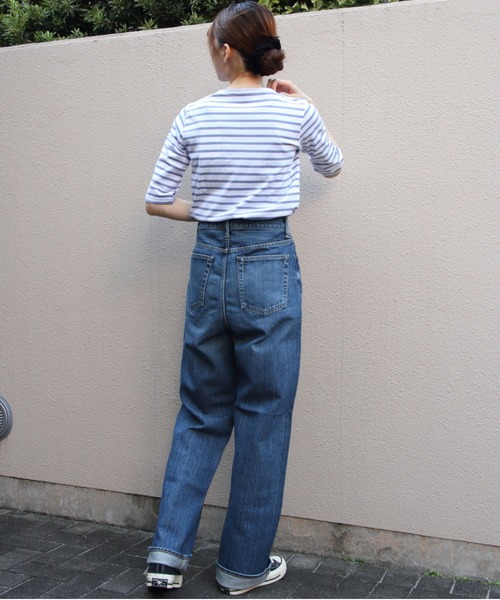 ORCIVAL（オーシバル）の「ORCIVAL/オーシバル　ボートネックハーフスリーブプルオーバー　ボーダー　BOATNECK HALFSLEEVE PULLOVER BORDER　OR-C0136 BFJ（Tシャツ/カットソー・レディース・ラベンダー/チャコールグレー/グリーン/ピンク・2/1）」の16枚目の写真