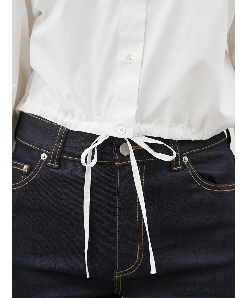 Mila Owen（ミラオーウェン）の「ドロストショートシャツ【手洗い可能】（シャツ/ブラウス・レディース・ブルー/ピンク/ホワイト・0/1）」の13枚目の写真