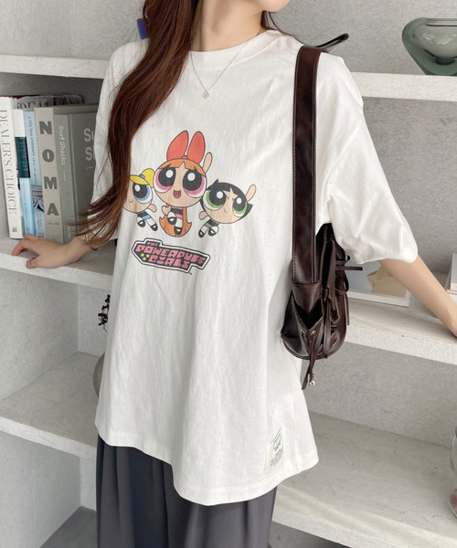 Ada.(エイダ)の「【パワーパフガールズ / POWERPUFF GIRLS / パワパフ】オーバーサイズ プリント Tシャツ(Tシャツ/カットソー・レディース・ホワイト/ブラック・M)」の5枚目の写真