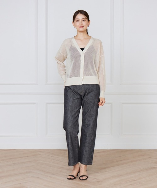 I.T.'S international(イッツインターナショナル)の「デニムストレートパンツ《SUVIN DENIM》(デニムパンツ・レディース・インディゴブルー/アイボリー・9号/11号)」の3枚目の写真