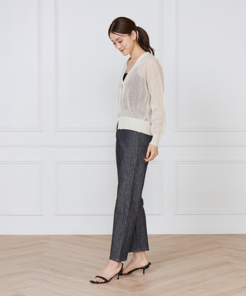 I.T.'S international(イッツインターナショナル)の「デニムストレートパンツ《SUVIN DENIM》(デニムパンツ・レディース・インディゴブルー/アイボリー・9号/11号)」の5枚目の写真