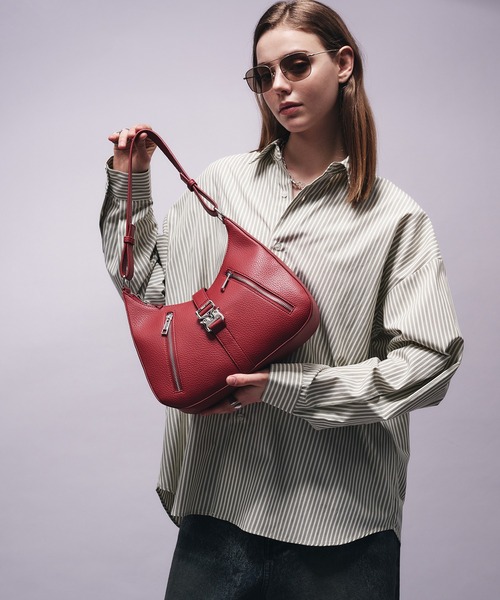DESIGN ZIP HALF MOON BAG/デザインジップハーフムーンバッグ