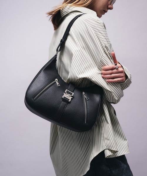 selle glant（セレグランテ）の「DESIGN ZIP HALF MOON BAG/デザインジップハーフムーンバッグ（ハンドバッグ・メンズ・ボルドー/ブラック/ダークブラウン/ブラック系・ONE SIZE）」の5枚目の写真