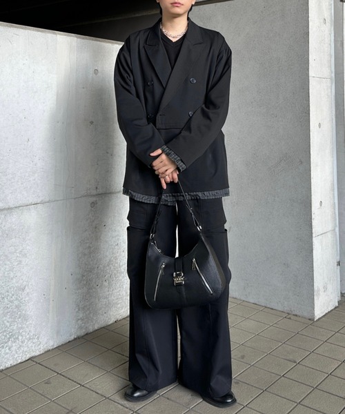 DESIGN ZIP HALF MOON BAG/デザインジップハーフムーンバッグ