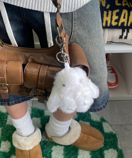 WEGO/もふもふうさぎぬいぐるみキーホルダー（キーホルダー）｜WEGO