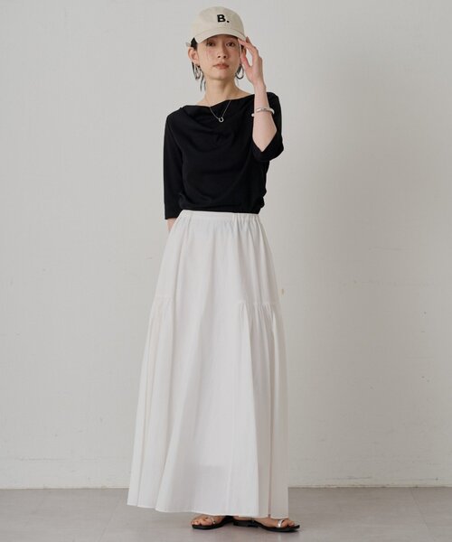 新品未使用16,500円 ラウンジドレス 柄ギャザー ロングスカート セール】パネルギャザースカート（スカート）｜LOUNGEDRESS