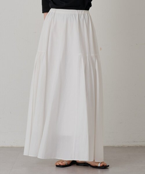 ラウンジドレス　パネルギャザー スカート サックス LOUNGEDRESS（ラウンジドレス）の「パネルギャザースカート