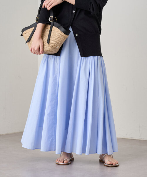 LOUNGEDRESS（ラウンジドレス）の「パネルギャザースカート（スカート・レディース・ネイビー/オフホワイト/サックスブルー/ブラック・FREE）」の12枚目の写真