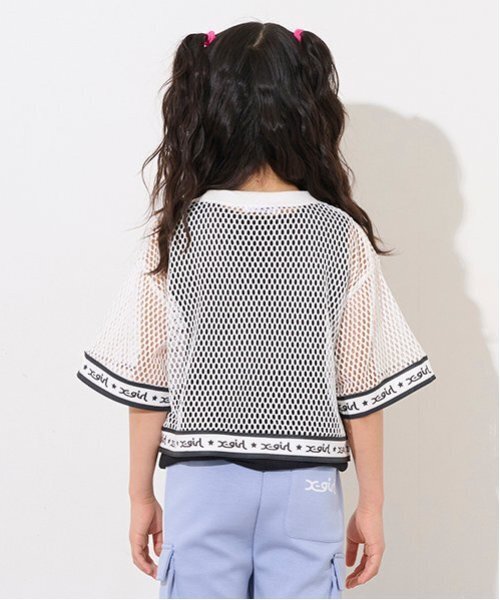 X-girl Stages（エックスガールステージス）の「【TBSドラマ フェイクマミー 着用アイテム】メッシュ半袖Tシャツ&タンクトップセット（アンサンブル・キッズ・オフホワイト/ブラック/カラフル・90cm/100cm/120cm/130cm/110cm/140cm）」の16枚目の写真