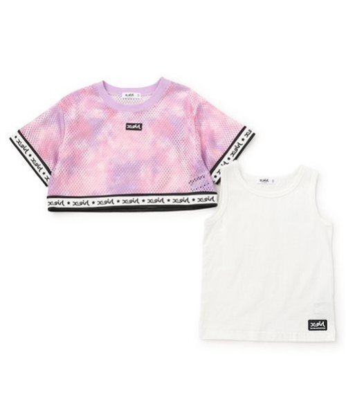 X-girl Stages（エックスガールステージス）の「【TBSドラマ フェイクマミー 着用アイテム】メッシュ半袖Tシャツ&タンクトップセット（アンサンブル・キッズ・オフホワイト/ブラック/カラフル・90cm/100cm/120cm/130cm/110cm/140cm）」の12枚目の写真