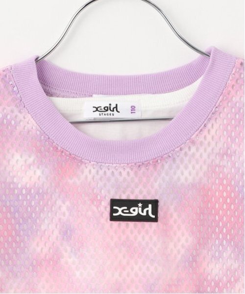 X-girl Stages（エックスガールステージス）の「【TBSドラマ フェイクマミー 着用アイテム】メッシュ半袖Tシャツ&タンクトップセット（アンサンブル・キッズ・オフホワイト/ブラック/カラフル・90cm/100cm/120cm/130cm/110cm/140cm）」の11枚目の写真
