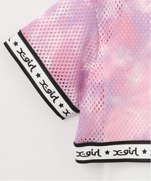 X-girl Stages（エックスガールステージス）の「【TBSドラマ フェイクマミー 着用アイテム】メッシュ半袖Tシャツ&タンクトップセット（アンサンブル・キッズ・オフホワイト/ブラック/カラフル・90cm/100cm/120cm/130cm/110cm/140cm）」の9枚目の写真