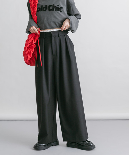 レイヤードデザインハーフスラックス GRANCY】Layered Design Half Slacks / レイヤードデザイン