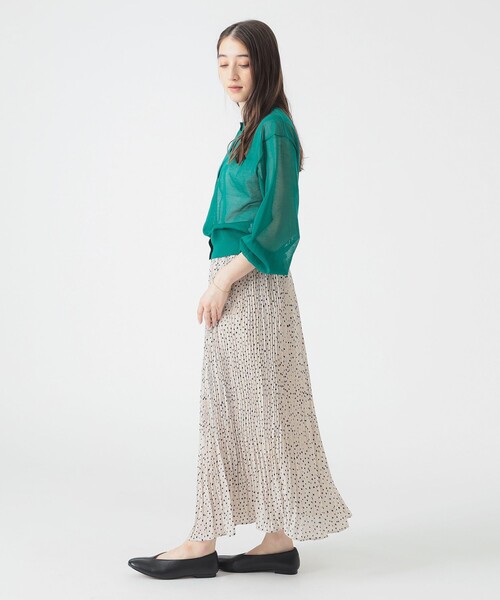 B:MING by BEAMS(ビーミングバイビームス)の「【手洗いOK】総柄 プリーツ スカート(S~M)(スカート・レディース・ベージュ/ネイビー・SMALL/MEDIUM)」の5枚目の写真