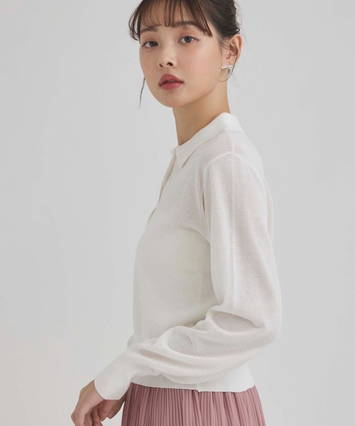 fifth(フィフス)の「シアーラメポロニット(ニット/セーター・レディース・ベージュ/オフホワイト・M)」の19枚目の写真