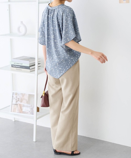 Viola e Viola（ヴィオラエヴィオラ）の「麻調ゆるワイドパンツ（その他パンツ・レディース・グレイッシュブルー/ベージュ/ネイビー・M/L/LL/3L）」の21枚目の写真