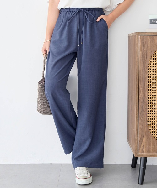 Viola e Viola（ヴィオラエヴィオラ）の「麻調ゆるワイドパンツ（その他パンツ・レディース・グレイッシュブルー/ベージュ/ネイビー・M/L/LL/3L）」の15枚目の写真