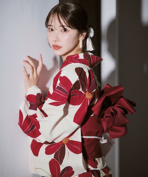 牡丹流れる清流浴衣 【浴衣3点セット 浴衣/帯/下駄】 　Sugarnine 牡丹流れる清流浴衣 【浴衣3点セット 浴衣/帯/下駄】 Sugarnine 牡丹