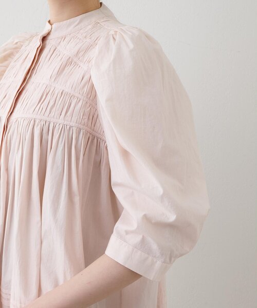 Whim Gazette 25SS タックギャザーワンピース ブラック ウィムガゼット Whim Gazette タックギャザーワンピース （black