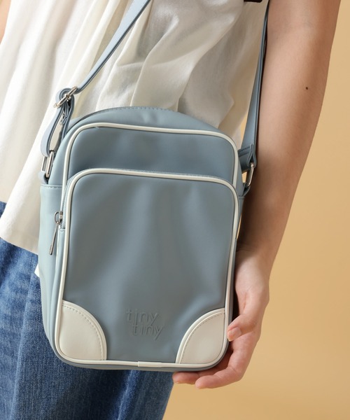 tiny tiny（ティニーティニー）の「バイカラーショルダーバッグ[tiny tiny(ティニーティニー)]（ショルダーバッグ・レディース・ピンク/ブルー/アイボリー・0）」の2枚目の写真