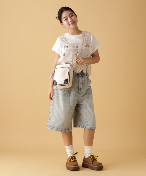 tiny tiny（ティニーティニー）の「バイカラーショルダーバッグ[tiny tiny(ティニーティニー)]（ショルダーバッグ・レディース・ピンク/ブルー/アイボリー・0）」の7枚目の写真