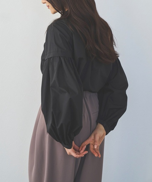 Sirin(シリン)の「ボリュームスリーブブラウス(シャツ/ブラウス・レディース・ブルー/ブラック/グレイッシュベージュ/ピンクベージュ/ホワイト・FREE)」の16枚目の写真